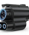 Nacs To Ccs1 Adapter For Tesla Superchargers Bringing Hella Smooth 300Kw Dc Fast Charging to Ford Rivian And Gm Electric Vehicles. Close-up view.
