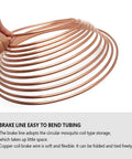 25 Feet Three Sixteenth Inch Copper Brake Line Kit With 16 Inverted Flare Fittings, coiled zinc plated copper tubing, hand held