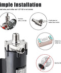 Premium Stainless Steel Wort Brewing Pump Delivering Straight Fire Magnetic Drive Performance For Effortless Homebrew Liquid Transfer Right Out Of The Kettle showing installation details.