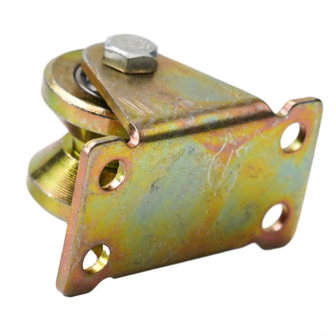 Heavy Duty V Groove Casters For Inverted Track Sliding Gates With 56mm Plates And 440 Lb Capacity Per Unit showing steel roller detail.