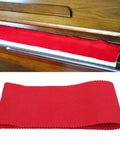 Red 88-Key Piano Keyboard Dust Cover Made From Soft Felt Fabric 125x15cm on acoustic piano, protecting keys from dust