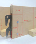 Rock Solid Wood Bed Rails Replacement Kit Pair dimensions with hardware for easy hook installation shown, fits Twin to Cal King beds.