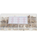 Premium Copper Zerk Grease Nipple Fitting Assortment Kit With 165 Pieces Of Durable Precision Machined Parts For Hydraulic Machinery And Auto Repairs To Keep Your Rig Running Smooth, clear plastic box with assorted copper fittings