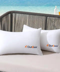 Set Of 2 12x20 Inch Outdoor Waterproof Throw Pillow Inserts on patio sofa by the beach