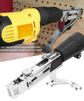Automatic Chain Nailer With Fifty Chain Nails Adjustable Depth Setting Power Drill Attachment For Framing And Deck Building No Sweat Setup for quick fastening with electric drill.