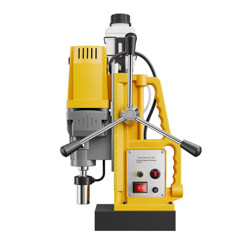 Heavy Duty Magnetic Drill Press With 1400W Copper Motor And Rock Solid 2922 Lbf Holding Force Delivers Smooth 0 To 750 Rpm Variable Speed for flat steel boring.