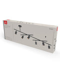Box for Six Light Track Lighting With Center Swivel Bar And Adjustable Heads In Matte Black Finish For Kitchens And Open Spaces