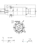 Technical drawing of Super Rock Solid Automatic Tool Changer Electric Spindle Motor for CNC engraving and milling.