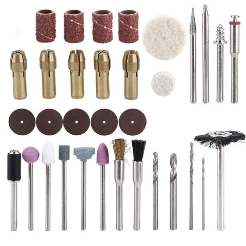 Badass 34 Piece Electric Rotary Tool Accessory Kit For Grinding Polishing with various grinding bits and brushes.