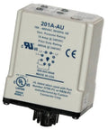 Heavy Duty 3 Phase Voltage Monitor Plug In For 190 To 480V Systems With Variable Trip Point Restart Delay Trip Delay And Voltage Unbalance 8 Pin Octal Base White Housing with visible certifications and electrical ratings.