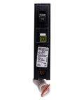 Side view of HOM115CAFI Miniature Circuit Breaker 1 Pole For Home Panels with label and coil, ready for compact installation.
