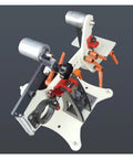 Heavy Duty Belt Sander Frame 730 X 50 Mm Adapter For Angle Grinder Retrofit Desktop Grinding Tool With Adjustable Sun Wheel and Quick Lock Handle Full Metal Body Vertical Horizontal Multi-Angle Sanding Machine, showing detailed frame design.