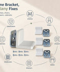 Hella Sturdy Stainless Steel L Brackets With Smooth White Caps Provide Serious Anti Tip Reinforcement For Floating Shelves Drawers And Cabinetry No Sweat Setup Ensures A Flawless Finish Every Single Time installation kit with screws and brackets for stabilization.