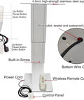 Automatic Electric Table Lift For RV Dinette With Folding Legs And Wireless Remote Control, control panel with buttons and wire outlet.