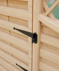 Heavy Duty Black Offset Strap Lift Off Pintle Hinge Pack Of 4 For Shutters Windows Doors And Gates Installed on Wooden Gate