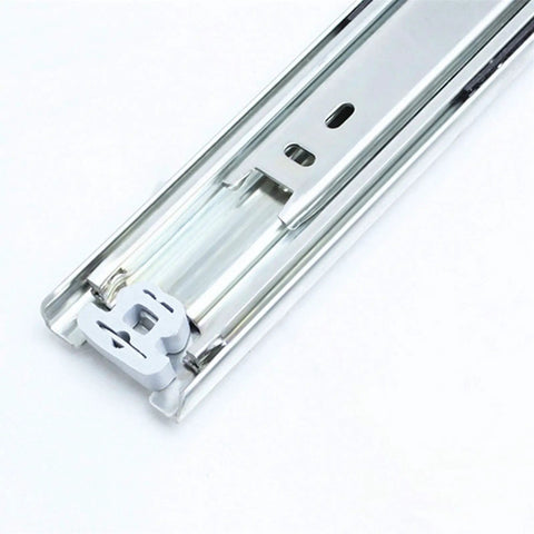 Close-up of Beefy Ball Bearing Full Extension Drawer Slides 10 To 40 Inch Runners Rails Track With 70 Kg Capacity Ideal For Cabinets RVs Trucks