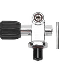 3500 PSI Scuba Tank Valve DIN Yoke Stainless Steel M18x1.5 Thread visible with knob and port for air tanks