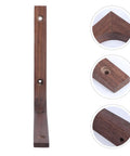 Built Like A Tank Walnut Wood Corner Shelf Brackets For Wall Mounted Displays Heavy Duty Support Braces close-up detail of installation holes