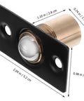 Premium Stainless Steel Door Ball Catch 10 Or 15 Pack Top Mount Closet Latch hardware set from a side angle showing dimensions.