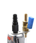 Close-up of the pneumatic water injection on the Beast 6 Inch Wet Grinder, showing valve and control details.