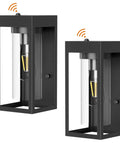 Dusk To Dawn Outdoor Wall Lanterns For Exterior Black Sensor Porch Lights With Clear Glass 2 Pack Outdoor Sconces Auto On Off