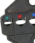 Heavy Duty Replacement Jaws For Crimping Pliers High Carbon Steel Interchangeable Die with color-coded sizes for electrical terminal crimping.