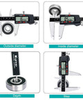 8 Inch Digital Caliper With Stainless Steel Body And Large LCD Screen Auto Off Feature Inch Millimeter And Fraction Conversion measuring bearing dimensions