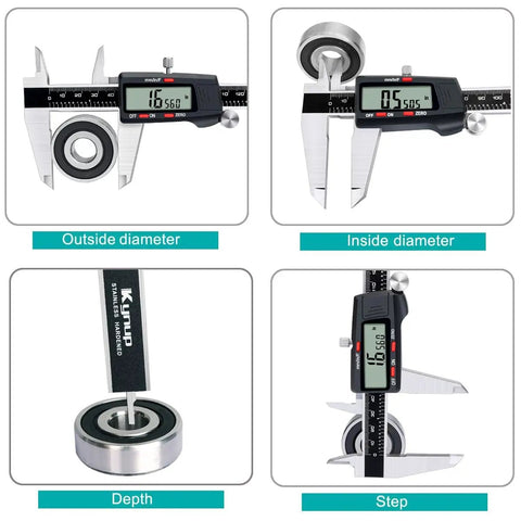 8 Inch Digital Caliper With Stainless Steel Body And Large LCD Screen Auto Off Feature Inch Millimeter And Fraction Conversion measuring bearing dimensions