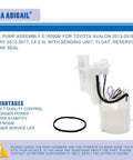 Beefy Fuel Pump Replacement For Toyota Avalon 2013 2018 And Camry 2012 2017 2.5L I4 Engine OE Quality shown with parts