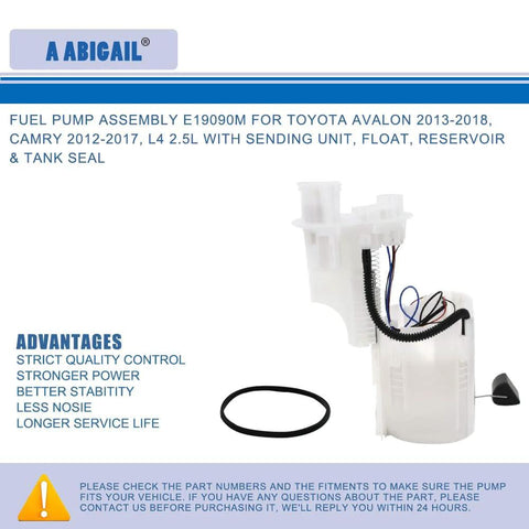 Beefy Fuel Pump Replacement For Toyota Avalon 2013 2018 And Camry 2012 2017 2.5L I4 Engine OE Quality shown with parts