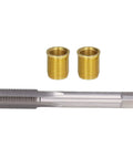 Thread Repair Tools Kit With Ten Pcs X1.25 Stainless Steel Inserts And M14X1.25 High Speed Steel Tap For Gasoline Engines And Generators Rethreaded Hole Repair Kit that fixes stripped threads, shown with tap and inserts