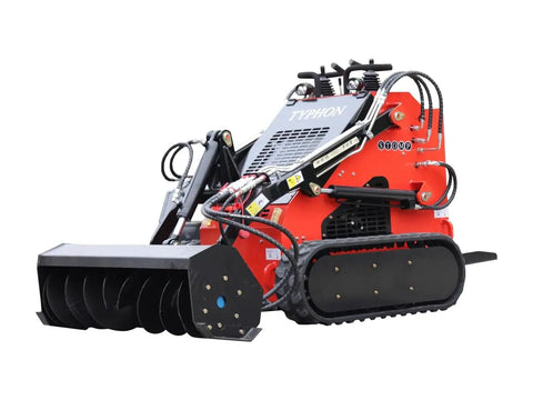 Stomp Mini Skid Steer Loader 1800lbs Compact Machine for Gardens Farms Parks and Roads Ideal for Digging Drilling Construction Projects.
