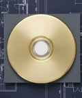 Lit Stucco Pushbutton Doorbell Button With Gold Rim Pearl Button 5/8 Inch Diameter And 2-1/2 Inch Gold Anodized Aluminum Plate