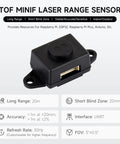 Slick Design D ToF Laser Range Sensor For Pro Robotics Projects Featuring Killer Accuracy Solid Uart Interface, compact size, and sensor details.