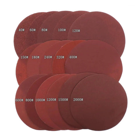 20 pieces of 6 inch aluminum oxide sanding discs Hook and Loop for smooth metal wood plastic paint work.