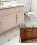 Bathroom cabinets painted with Paint Transformer Chalk Mineral For Latex And Acrylic Paint, Perfect For Kitchen Cabinets, Bathrooms