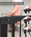 Extra Wide Baby Gate For Stairs And Doorways From 29.93 To 51.5 Inches Auto Close Safe Gate For Kids And Pets with double lock