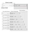 Diagram showing One Pair Full Extension Drawer Slides Rails 10 12 14 16 18 20 22 Inch Soft Close with specifications