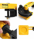 Manual Pipe Tube Bender Set For Steel And Copper Tubing Heavy Duty Lever Handle Bending Tool showing details of the tool's mechanism.