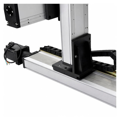 Gantry Type Ball Screw Xy Linear Motion Stage Rig for CNC Machining showing heavy duty aluminum components and smooth travel.