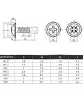 Snag This 304 Stainless Steel Self Tapping Screws Assorted Sizes With Integrated Washer Round Head Finish For Wood And Metal No Sweat Setup Built Tough For Daily Grind Heavy Duty 50 Piece Pack specifications diagram