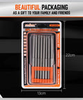 Thirty Two Piece Extra Long Security Power Bit Set With Quarter Inch Hex Shank in durable packaging, showcasing S2 steel bits.