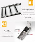 4 Step Folding Boat Ladder With Stainless Steel Telescoping Extension showing telescopic design and fixed base