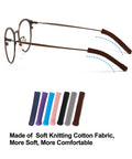 Comfy Soft Cotton Eyeglasses Ear Cushions Set Anti Slip Elastic Temple Tips Sleeve Retainer Grips For Glasses And Sunglasses Skin Friendly 2 Pairs Black shown on glasses sides