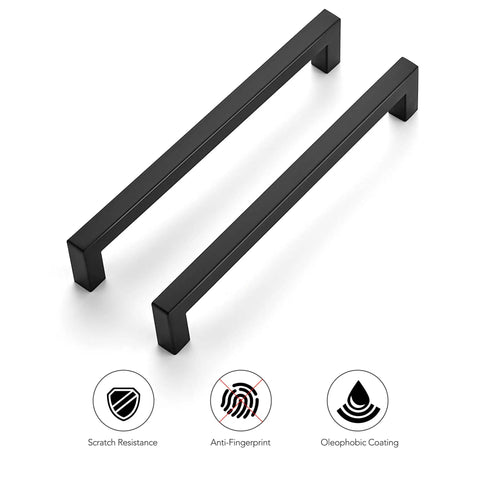 30 Pack 7.5 Inch Square Cabinet Handles Matte Black Drawer Pulls For Kitchen Cabinets And Cupboards - Durable, Easy Install Hardware