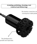Heavy Duty Car Wheel Hub Cleaning Tool Kit With Eight Impact Resistant Heads And Universal Adapter for rust removal grinding head detail.