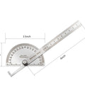 Rock Solid Stainless Steel Angle Protractor Ruler, 6 inch, accurate for carpenter measurements and construction layouts.