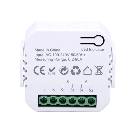Smart Home Energy Monitor With Real Time Circuit Tracking For Heavy Loads And Ev Chargers To Catch Power Hungry Appliances, side view showing connections.