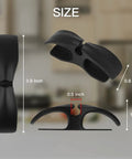 Adhesive Cord Organizer Kit For Kitchen Appliances Four Pack Easy Cord Wrapping Holder shown with dimensions on display.