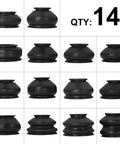 Universal Tie Rod Boots And Ball Joint Dust Cover Replacement Kit Flexible Rubber Boot with Turn to Groove Seal, 14 pieces